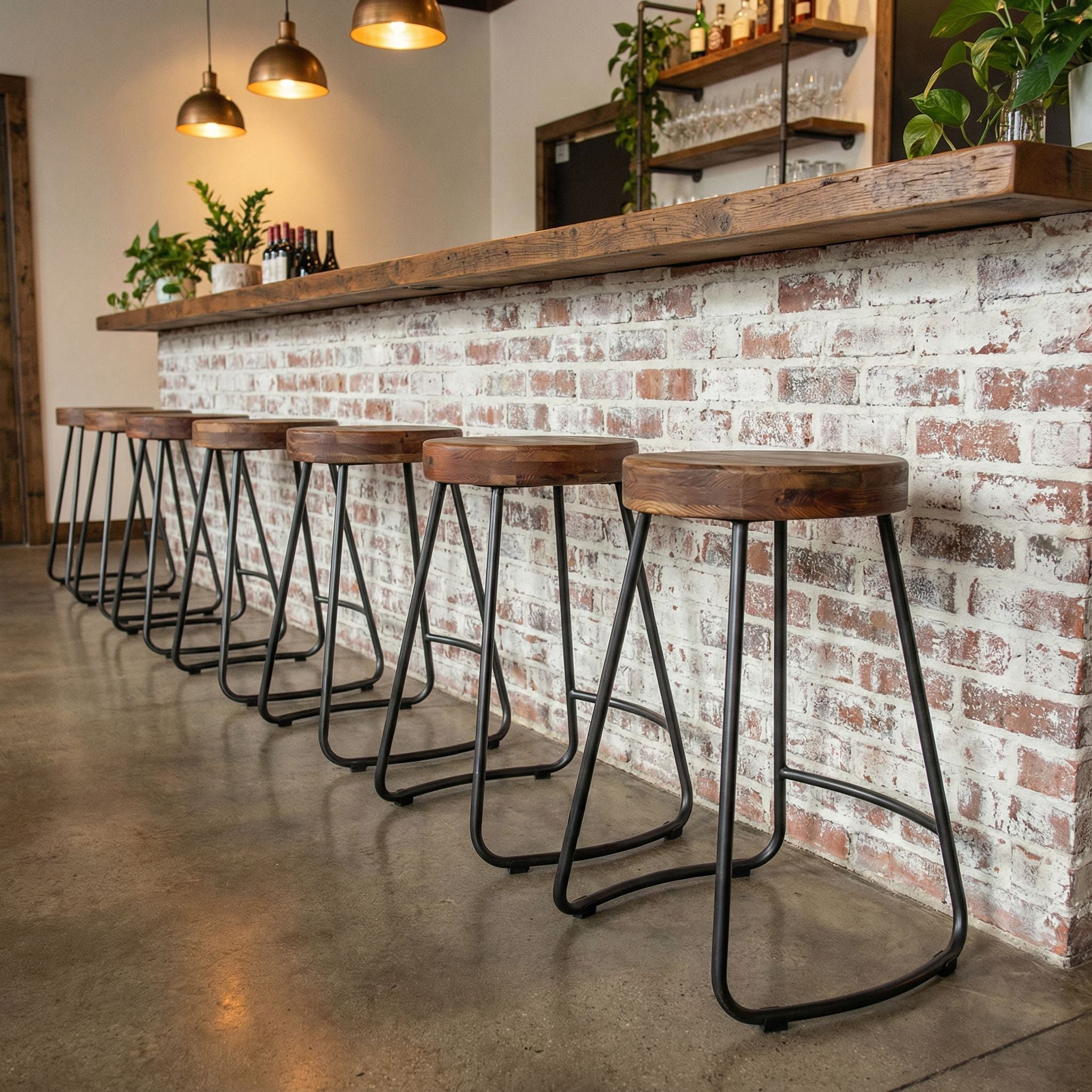 Boone Counterstool in Driftwood and Metal Legs