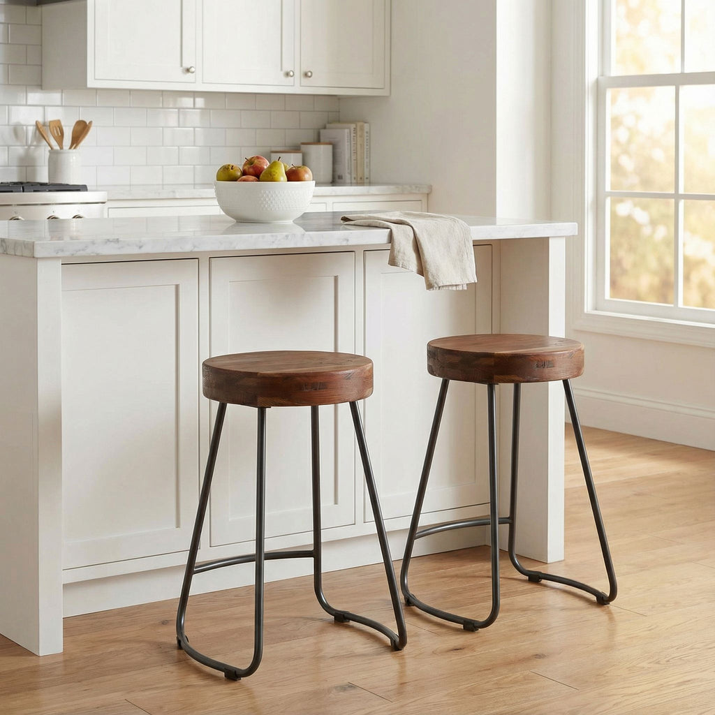 Boone Counterstool in Driftwood and Metal Legs
