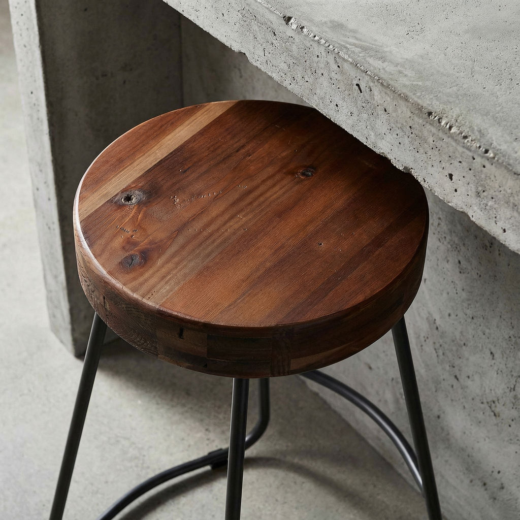 Boone Counterstool in Driftwood and Metal Legs
