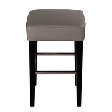 Cortesi Home Delta Counter Stool in Genuine Leather with Black Legs, Taupe Grey