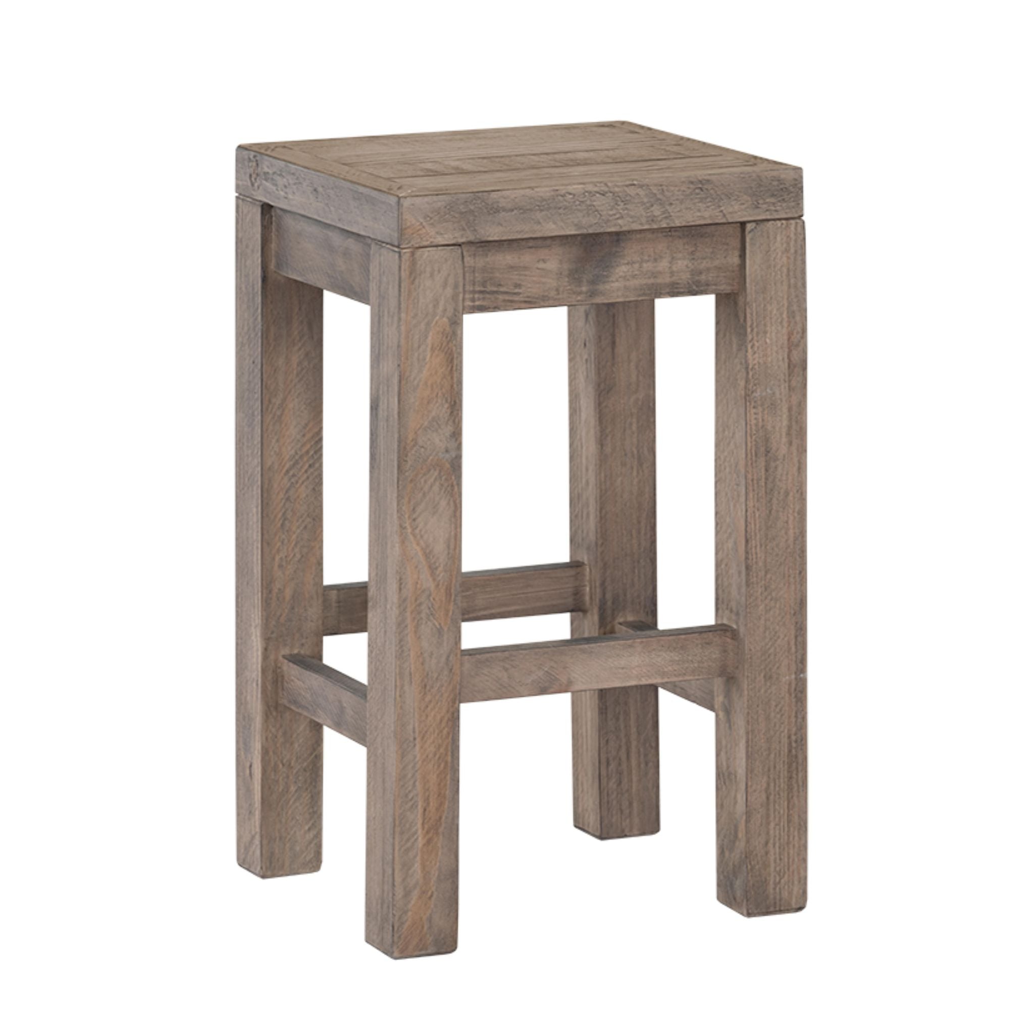 Stonemill Counter Stool 25.5", in Reclaimed Solid Wood, Distressed Light Brown