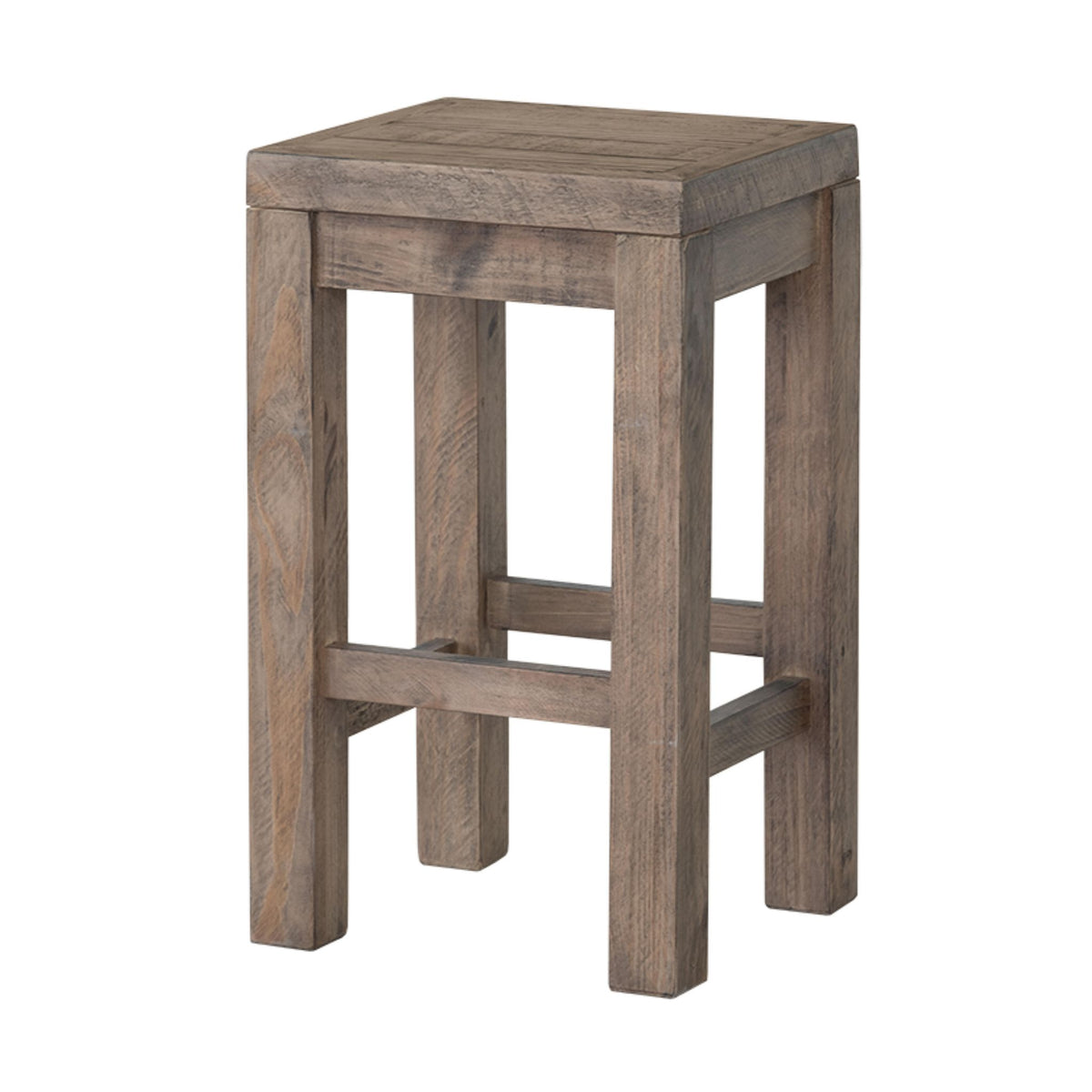 Stonemill Counter Stool 25.5", in Reclaimed Solid Wood, Distressed Light Brown