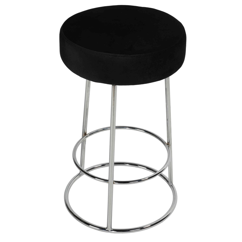 Bodiam Counterstool in Black Velvet, with Chrome, 24"