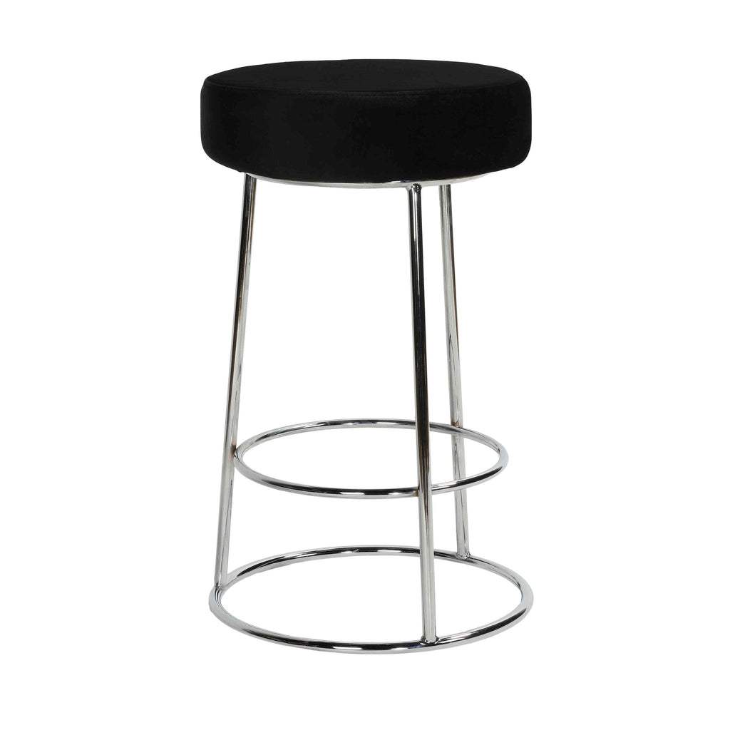 Bodiam Counterstool in Black Velvet, with Chrome, 24"