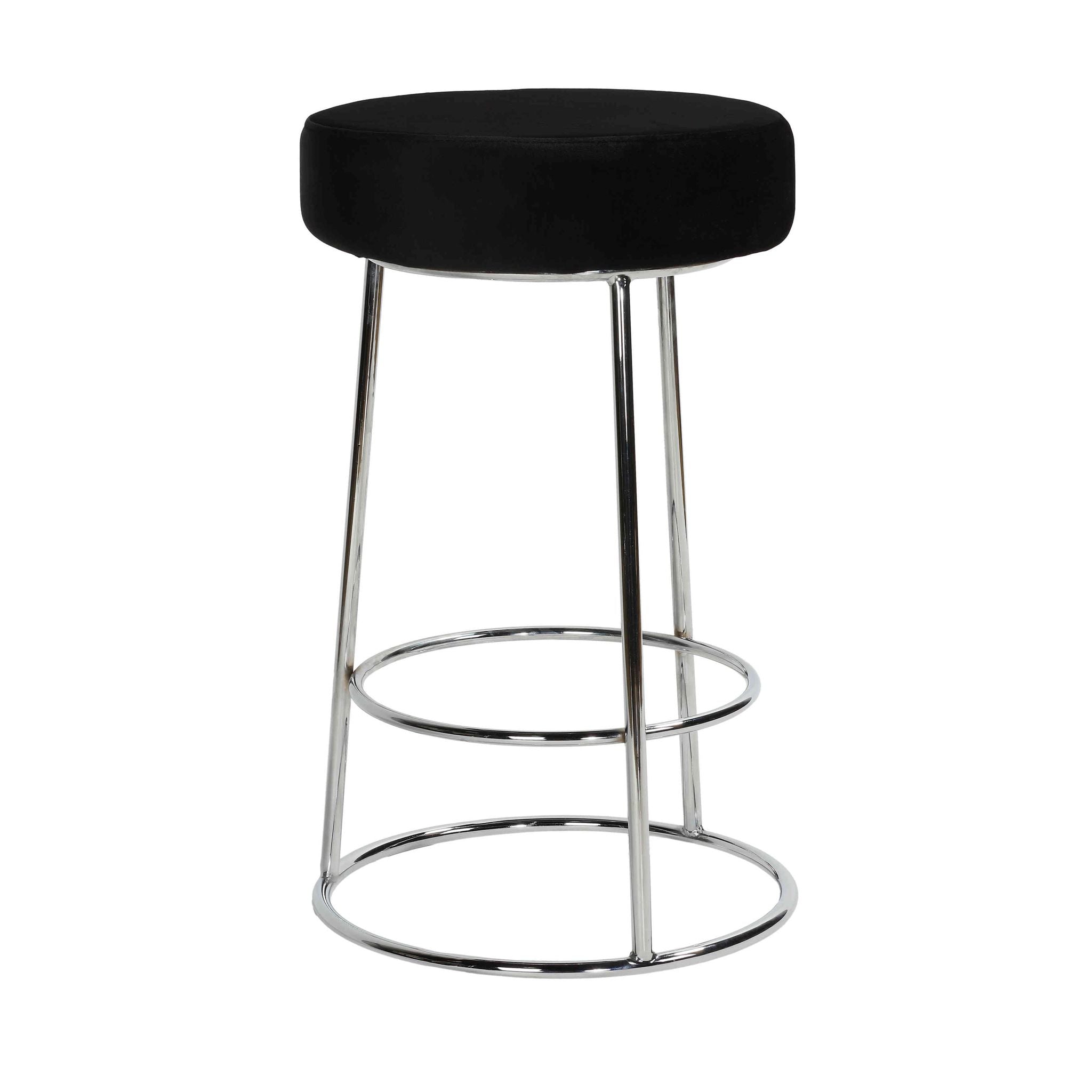 Bodiam Counterstool in Black Velvet, with Chrome, 24"