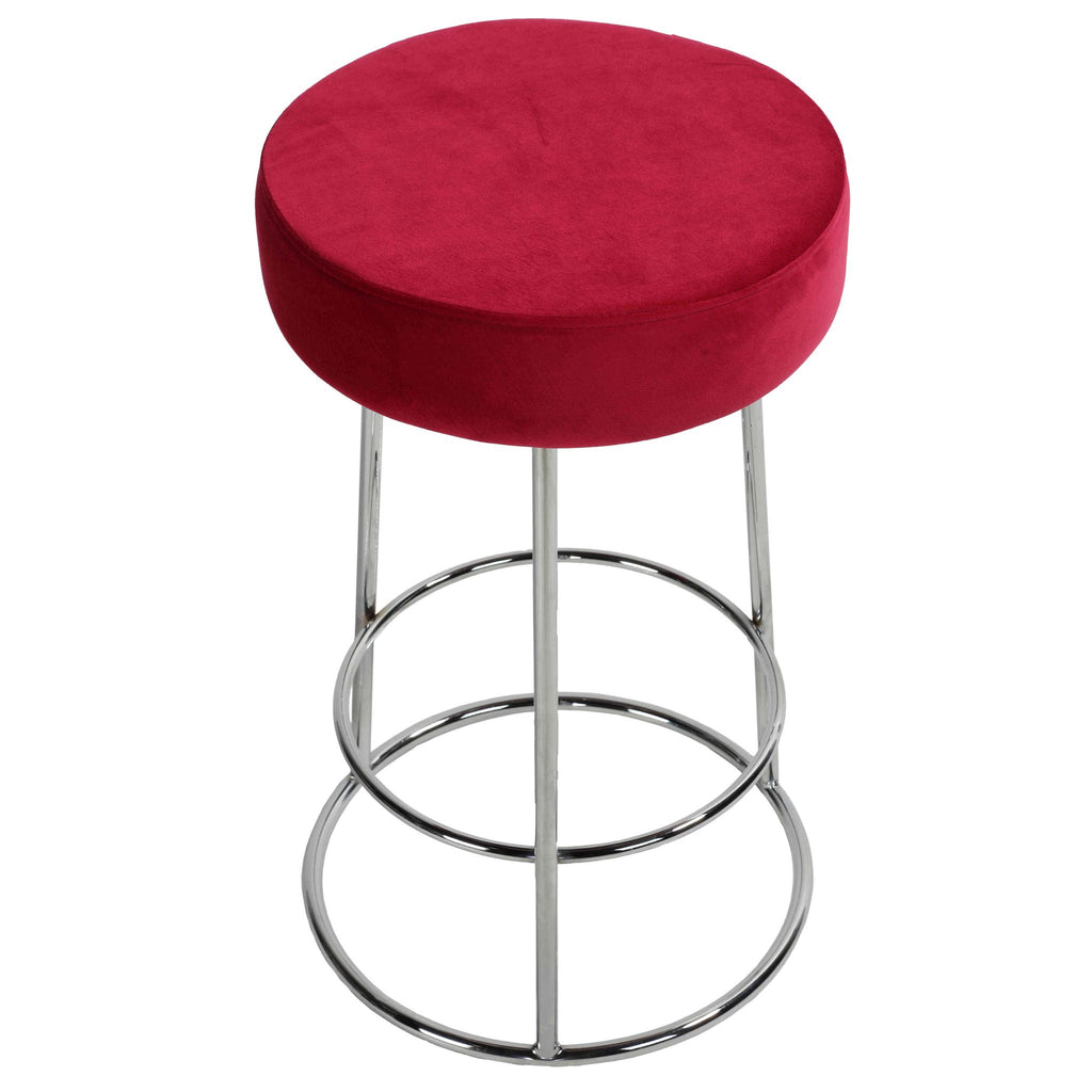 Bodiam Counterstool in Pink Velvet and Chrome, 24"