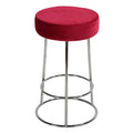 Bodiam Counterstool in Pink Velvet and Chrome, 24"