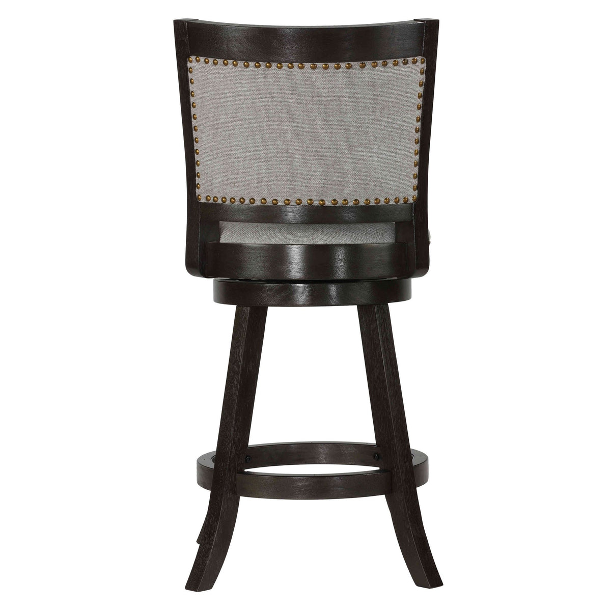 Ferne Solid Wood Swivel Counter Stool, 24" Gray Fabric