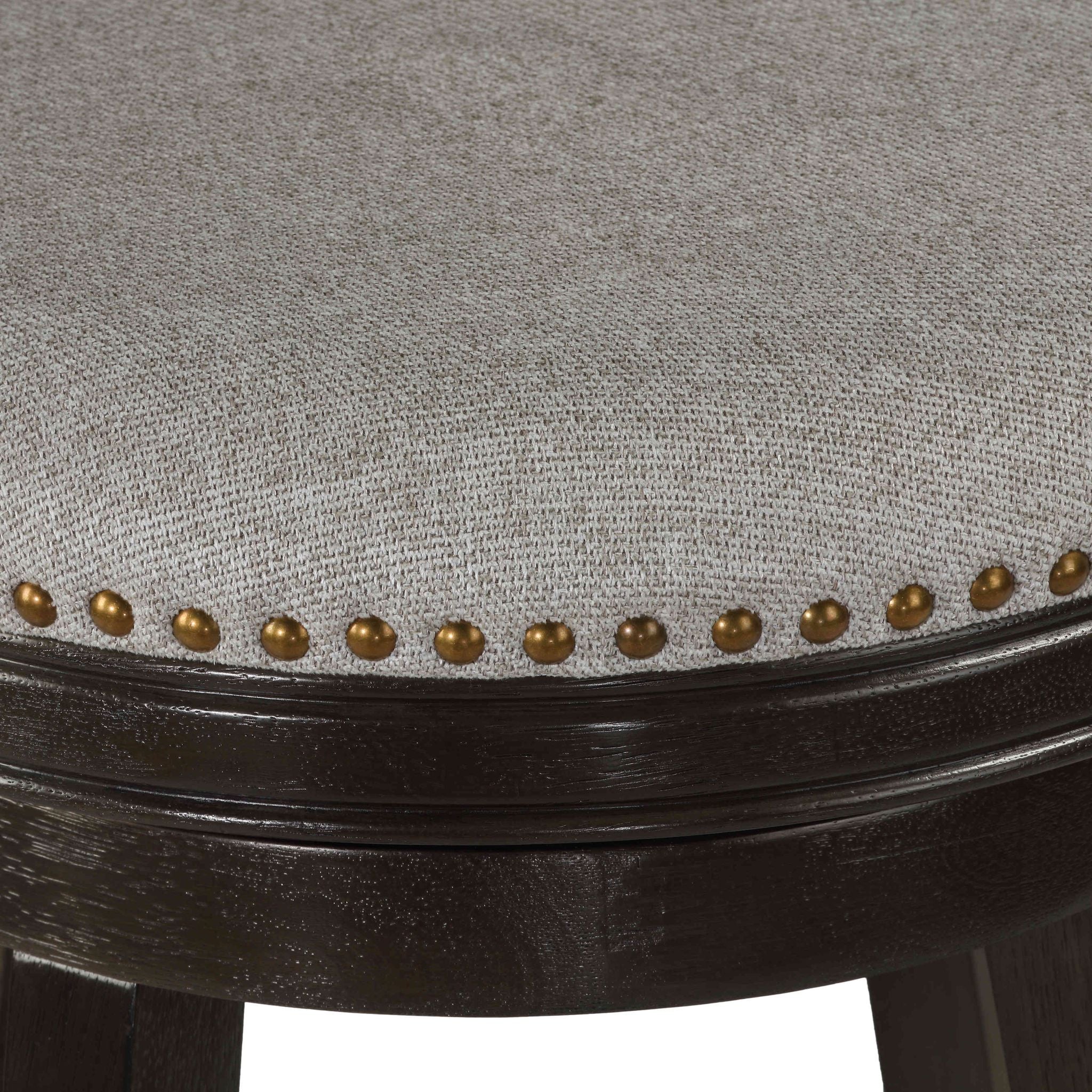 Ferne Solid Wood Swivel Counter Stool, 24" Gray Fabric