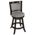 Ferne Solid Wood Swivel Counter Stool, 24" Gray Fabric