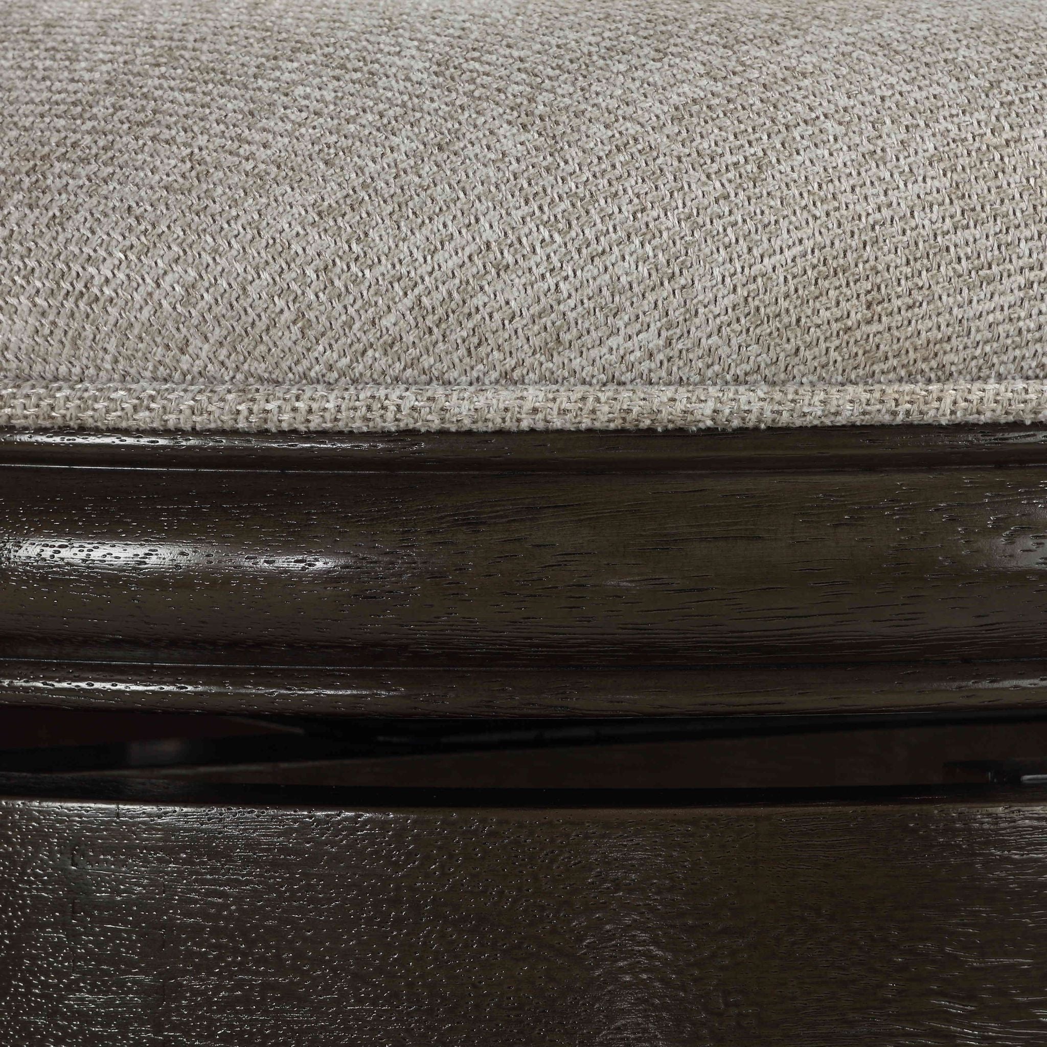 Clyffe Backless Swivel Counter Stool in Solid Wood, 24" Gray Fabric