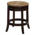 Hennepin Solid Wood Backless Round Swivel Counter Stool, 24" Straw Seat