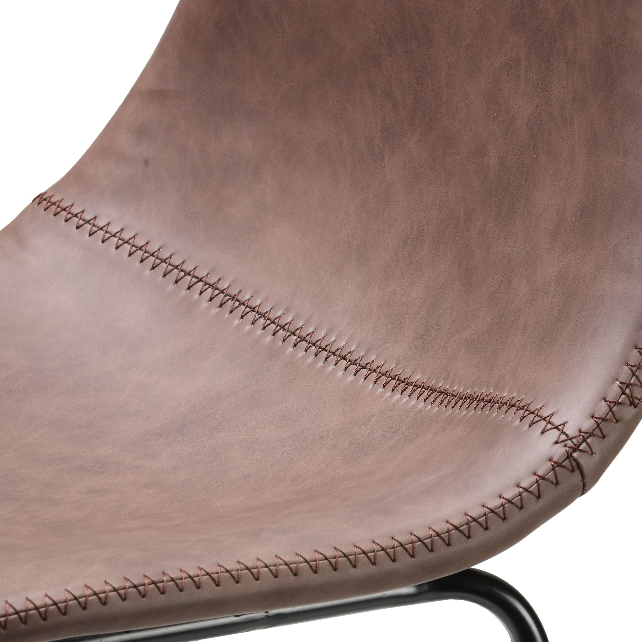 Gavin 24" Contoured Back Counterstool in faux Brown Leather (Set of 2)