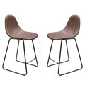 Gavin 24" Contoured Back Counterstool in faux Brown Leather (Set of 2)