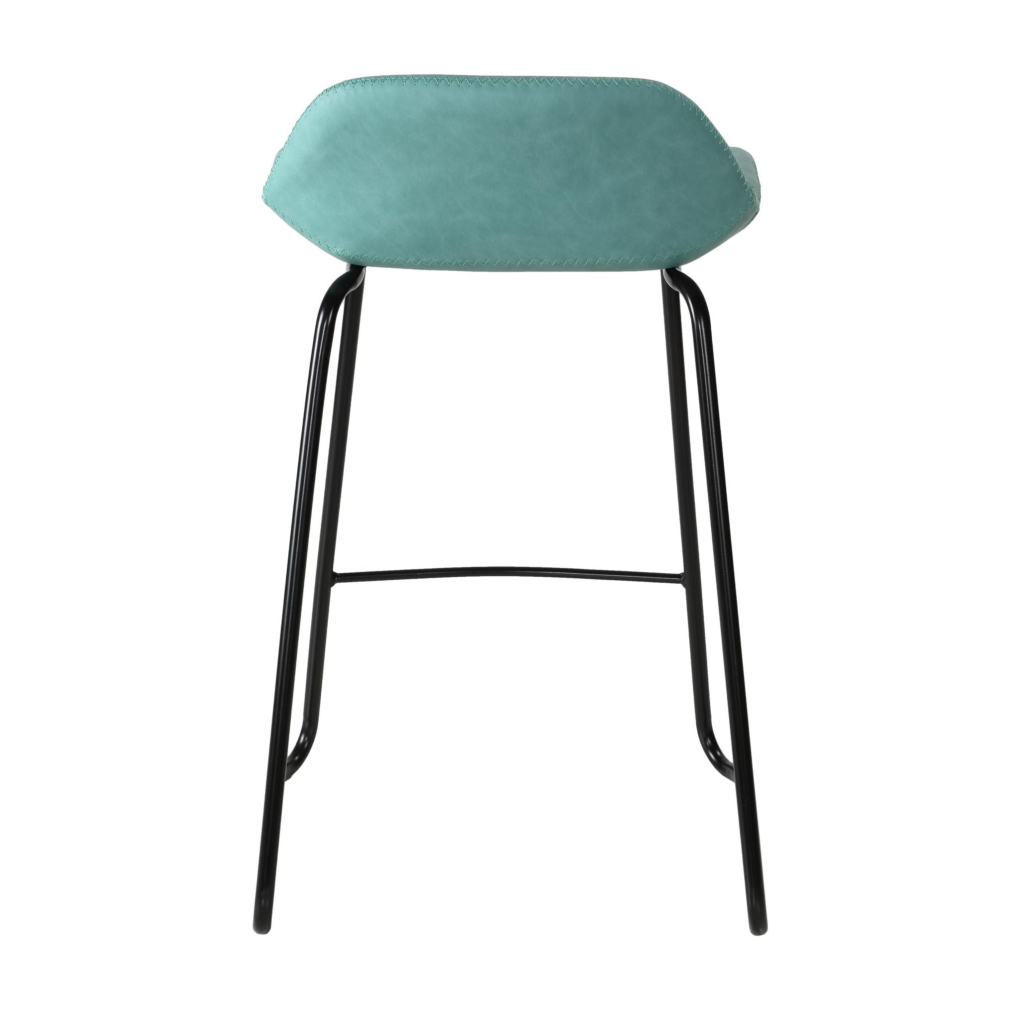 Ava Counterstools in Aqua Blue Faux Leather (Set of 2)