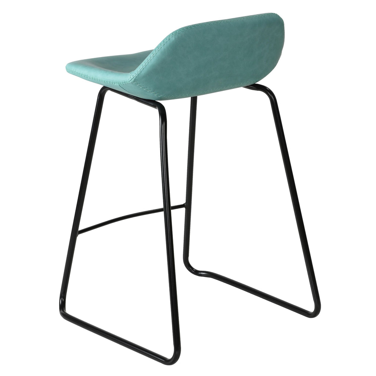 Ava Counterstools in Aqua Blue Faux Leather (Set of 2)