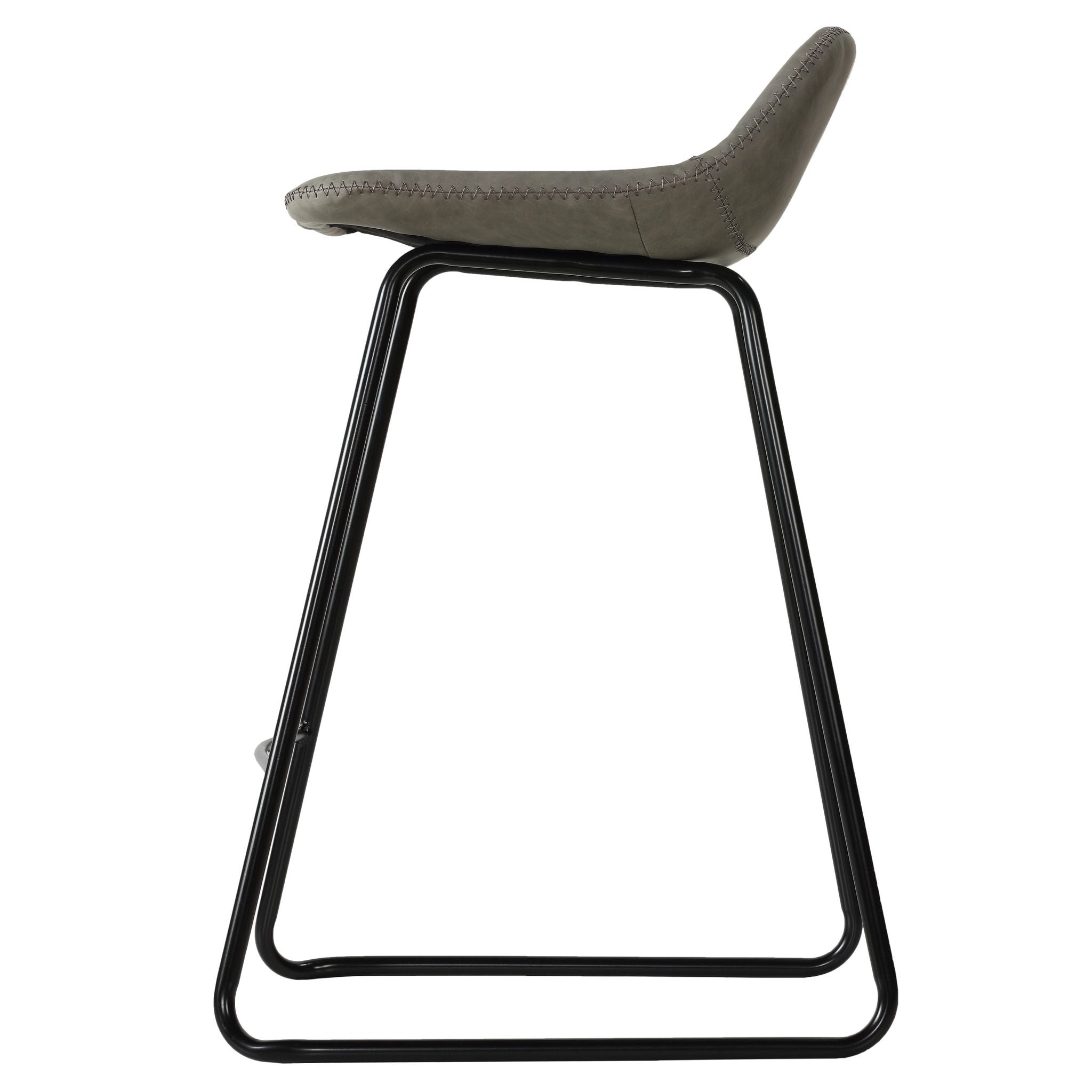 Ava Counterstools in Grey Faux Leather (Set of 2)