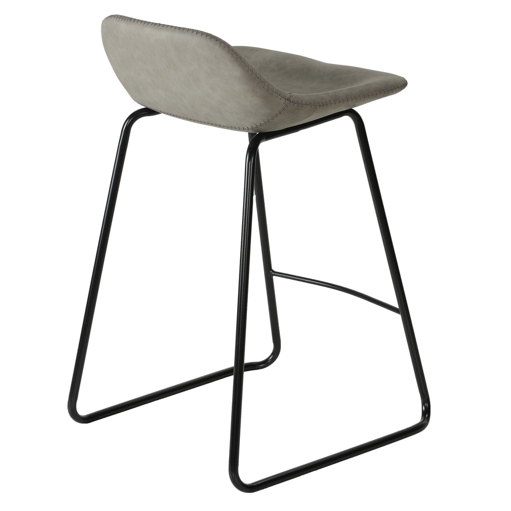 Ava Counterstools in Grey Faux Leather (Set of 2)