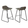 Ava Counterstools in Grey Faux Leather (Set of 2)
