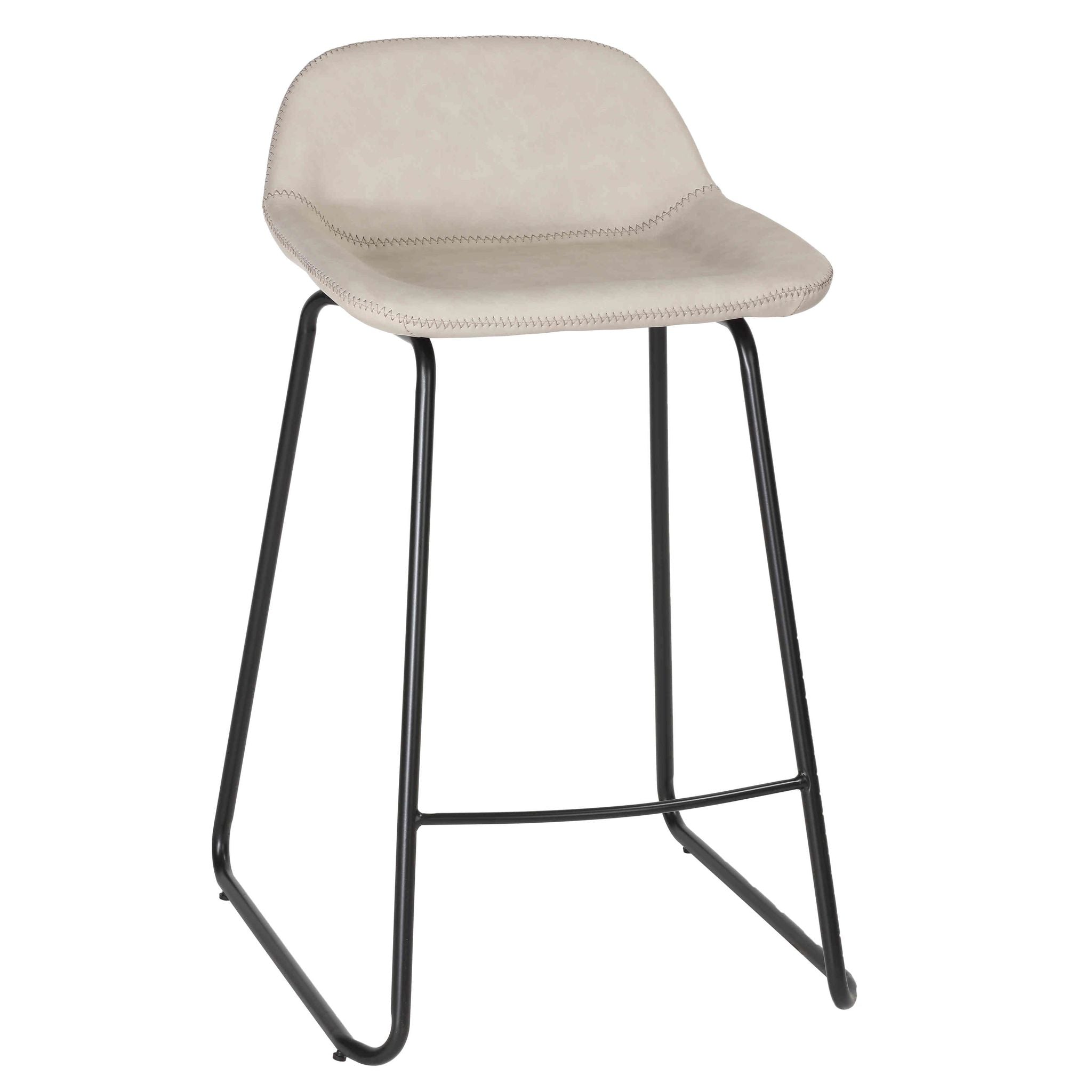 Ava Counterstools in Stone Gray Faux Leather (Set of 2)