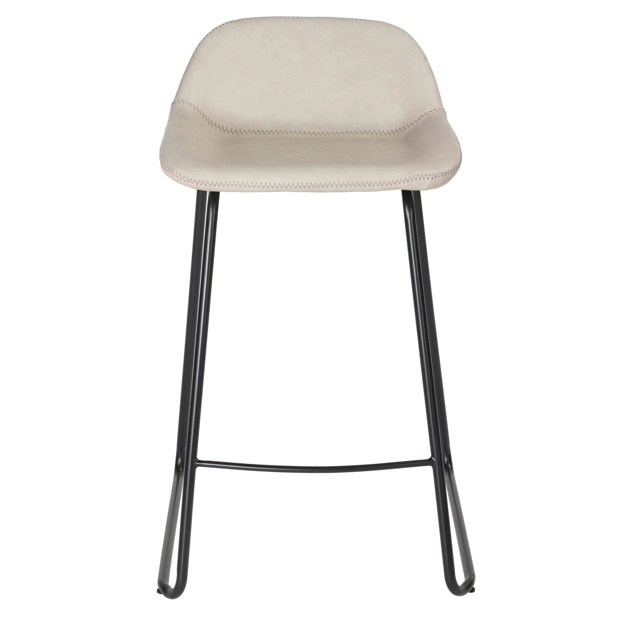 Ava Counterstools in Stone Gray Faux Leather (Set of 2)