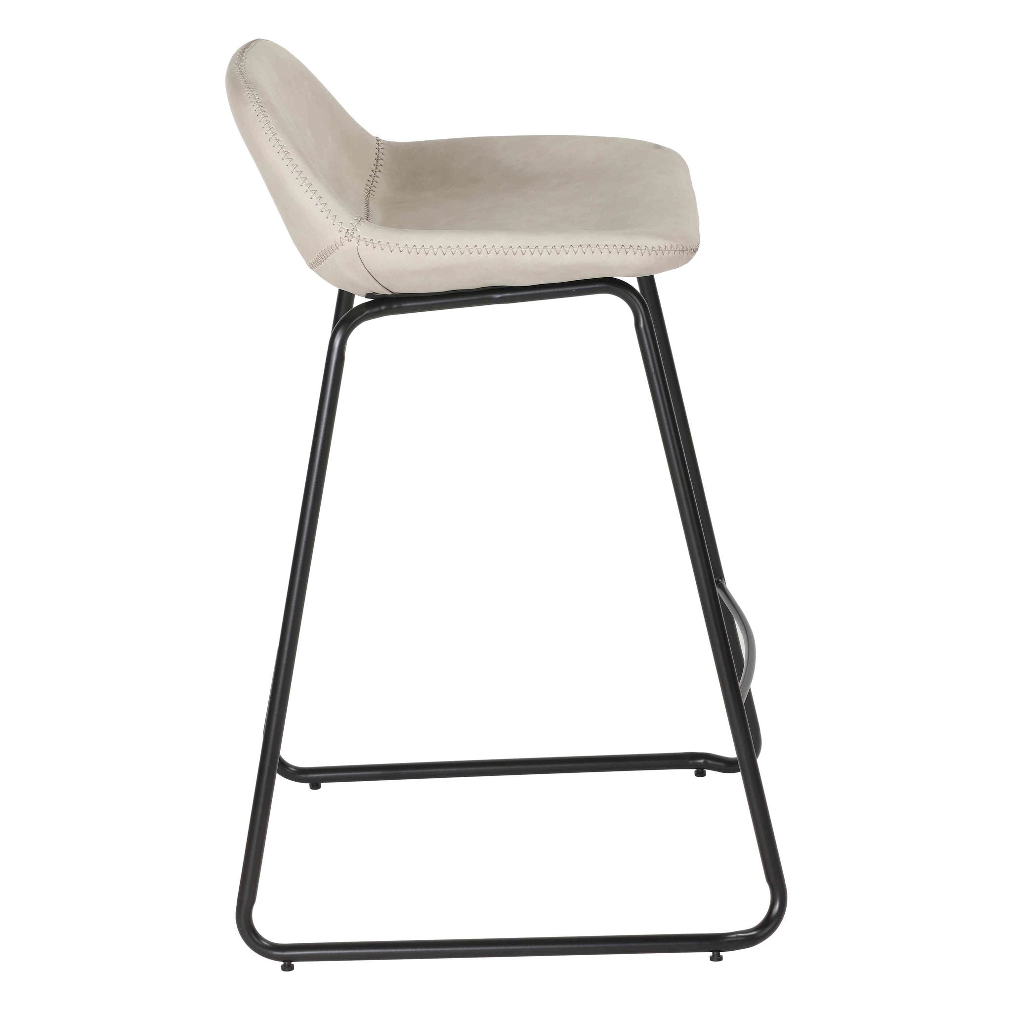 Ava Counterstools in Stone Gray Faux Leather (Set of 2)