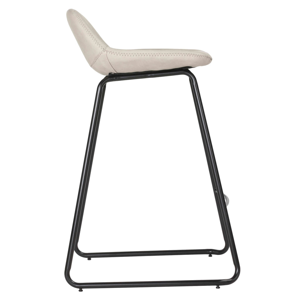 Ava Counterstools in Stone Gray Faux Leather (Set of 2)