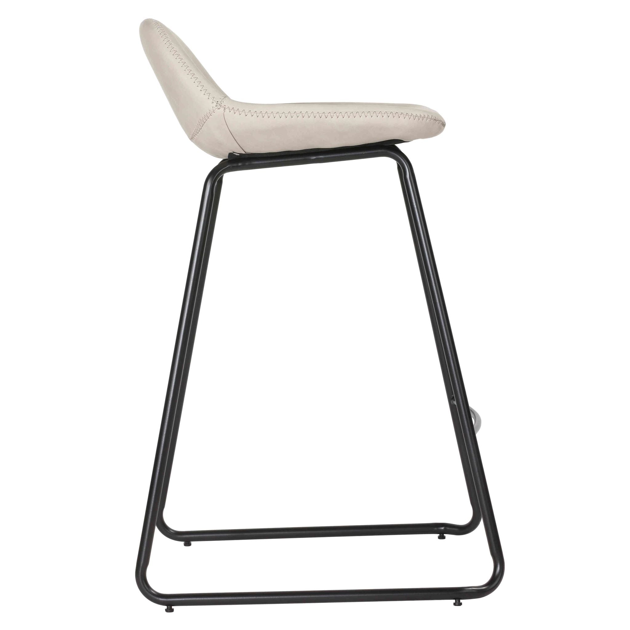Ava Counterstools in Stone Gray Faux Leather (Set of 2)