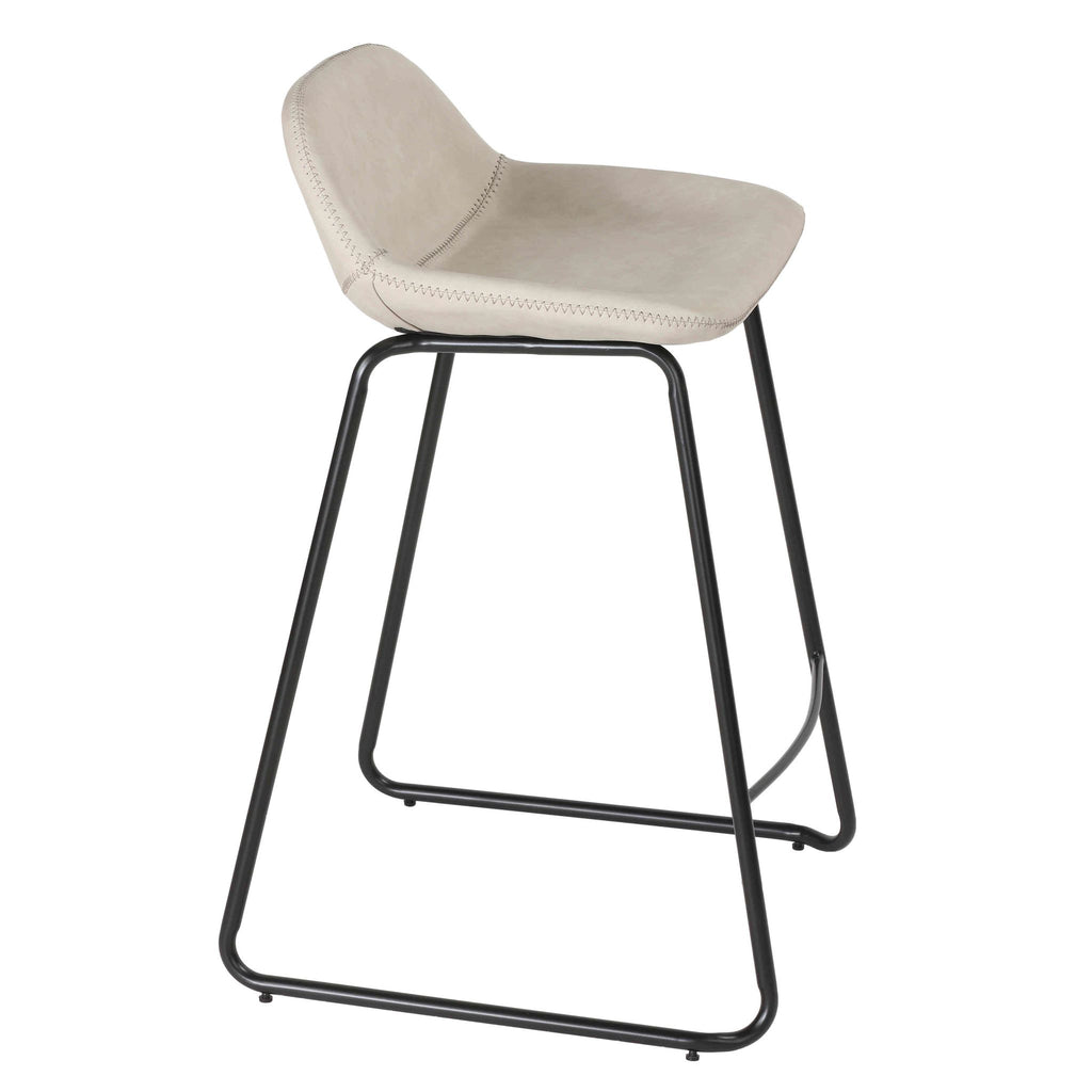Ava Counterstools in Stone Gray Faux Leather (Set of 2)