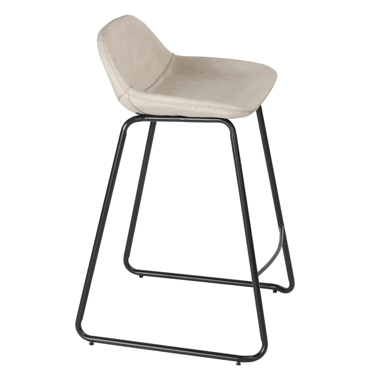 Ava Counterstools in Stone Gray Faux Leather (Set of 2)