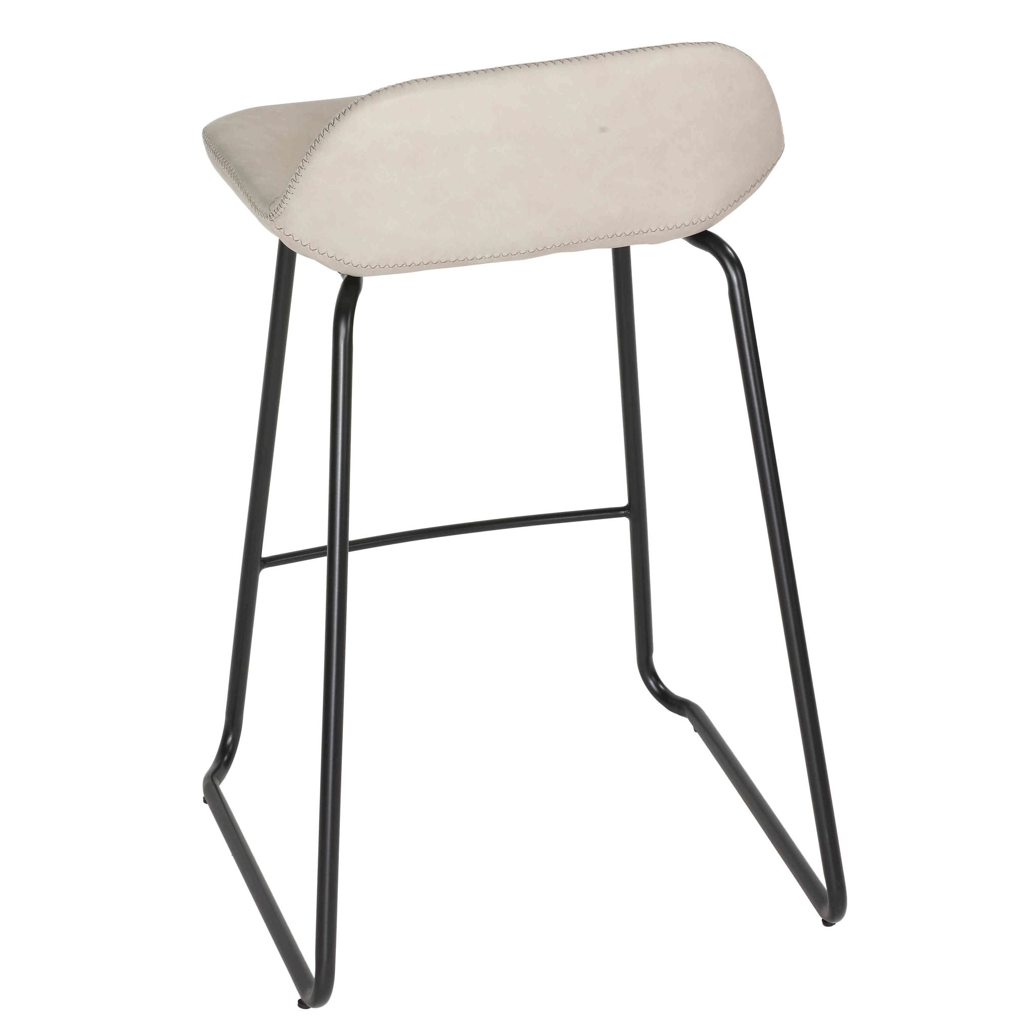 Ava Counterstools in Stone Gray Faux Leather (Set of 2)