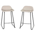 Ava Counterstools in Stone Gray Faux Leather (Set of 2)