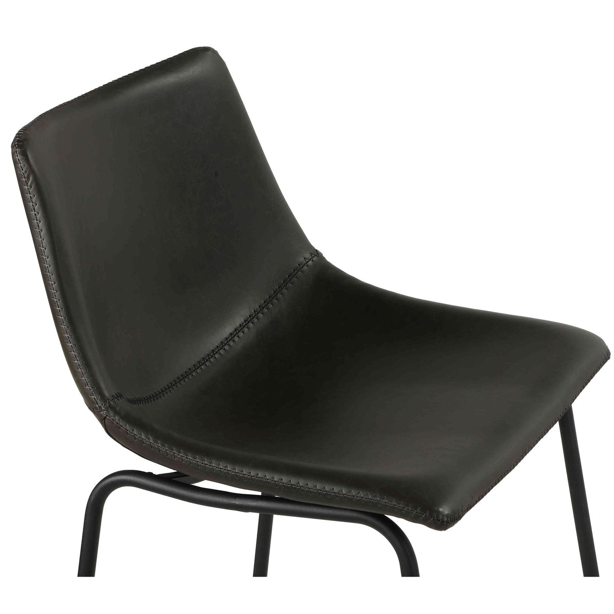 Safi Counterstools in Distressed Black Faux Leather (Set of 2) 24"Seat