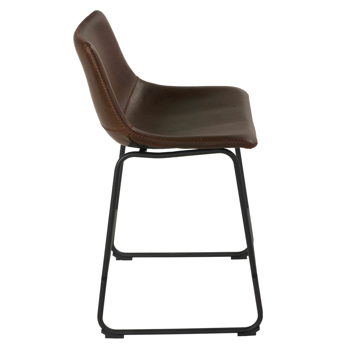 Safi Counterstools in Distressed Coffee Brown Faux Leather (Set of 2)