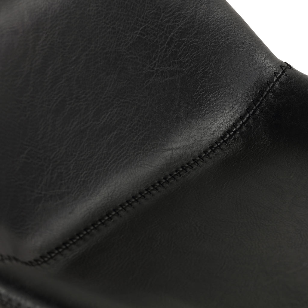 Rain Counterstools in Charcoal Black Faux Leather, Black Base (Set of 2)