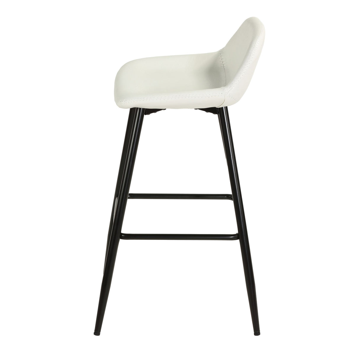 Rain Counterstools in White Faux Leather, Black Base (Set of 2)