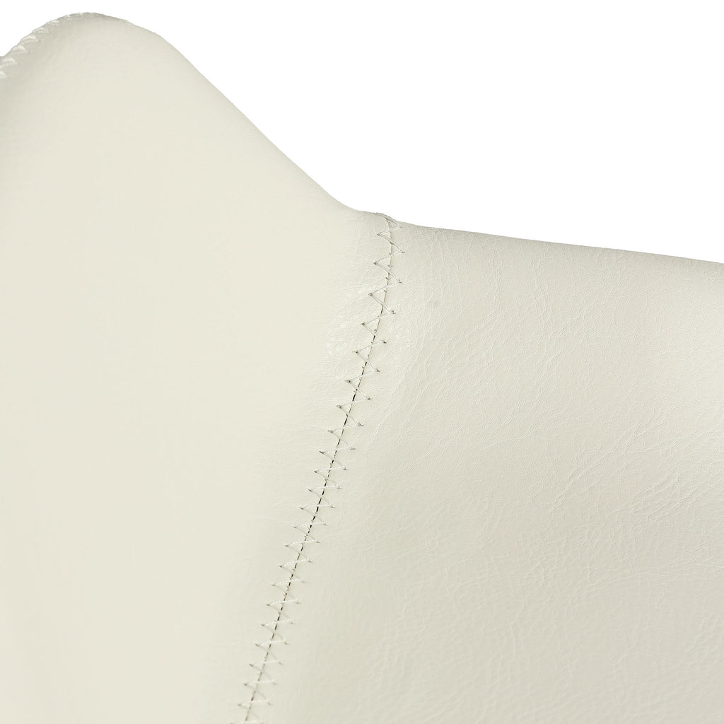 Rain Counterstools in White Faux Leather, Black Base (Set of 2)