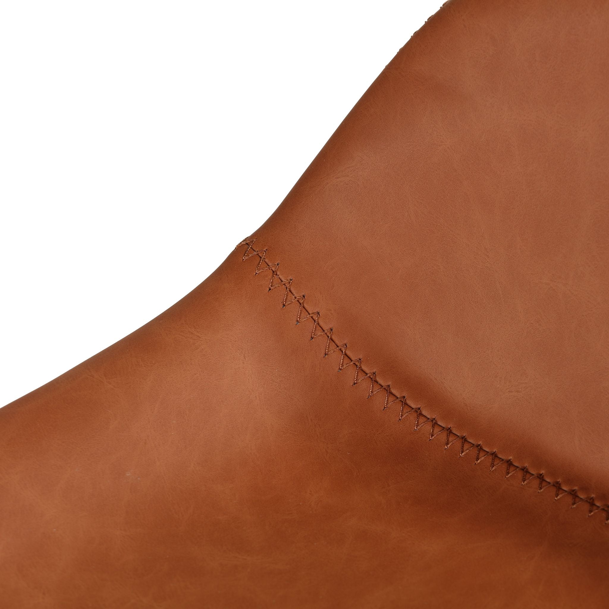 Rain Counterstools in Brown Faux Leather, Black Base (Set of 2)