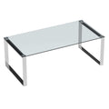 Remi Contemporary Glass Coffee Table with Chrome Finish