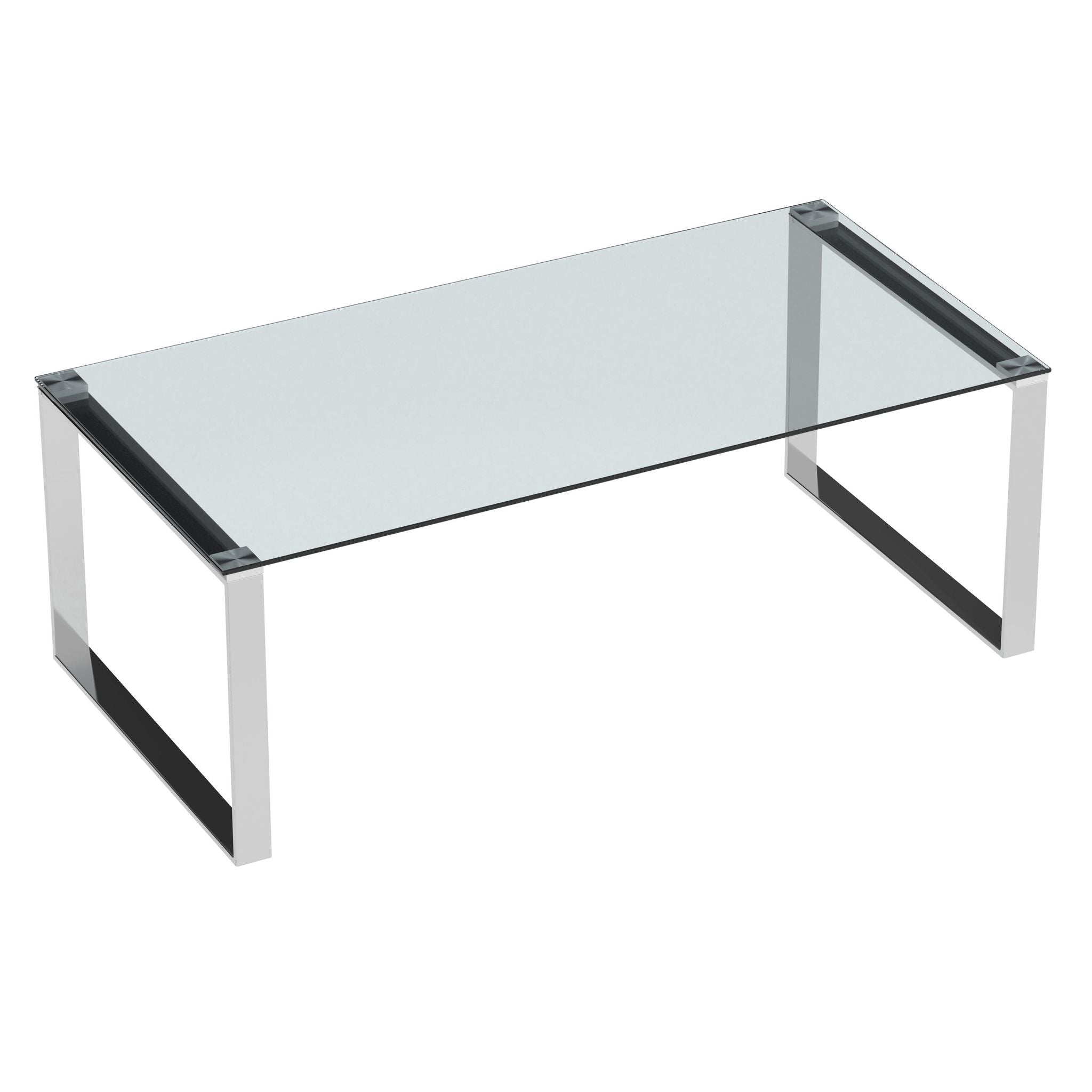 Remi Contemporary Glass Coffee Table with Chrome Finish