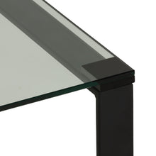 Cortesi Home Gega Contemporary Glass Coffee Table in Matte Black, Clear Glass