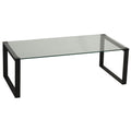 Gega Contemporary Glass Coffee Table in Matte Black, Clear Glass