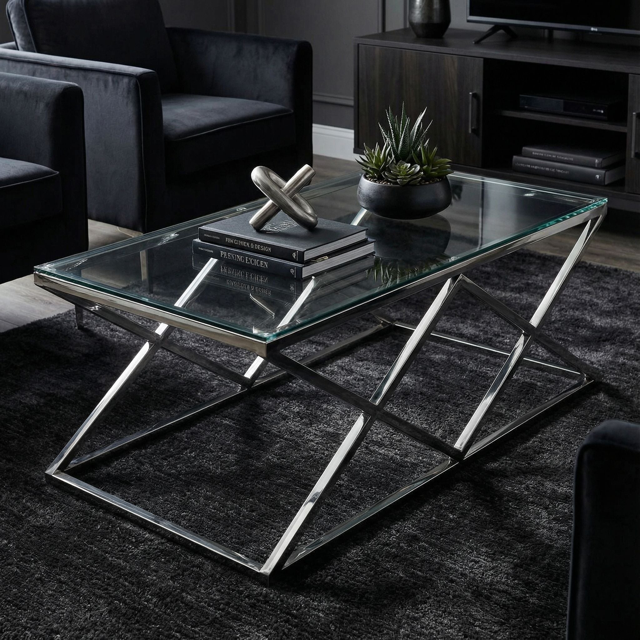 Gwen Contemporary Glass Coffee Table