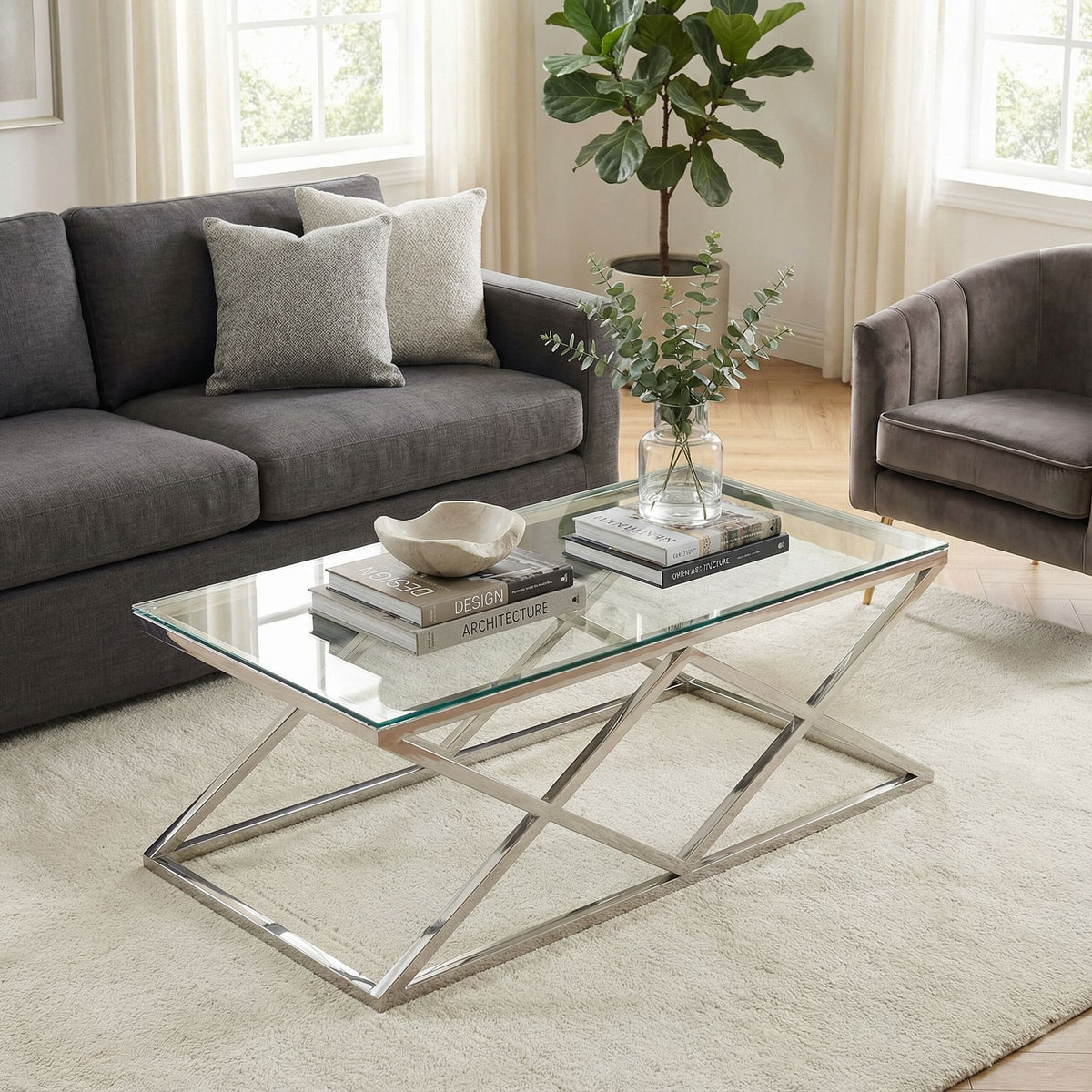 Gwen Contemporary Glass Coffee Table