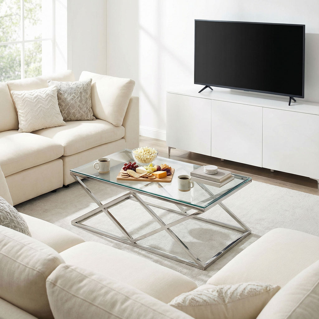 Gwen Contemporary Glass Coffee Table