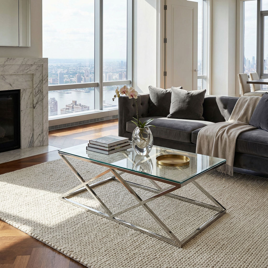Gwen Contemporary Glass Coffee Table