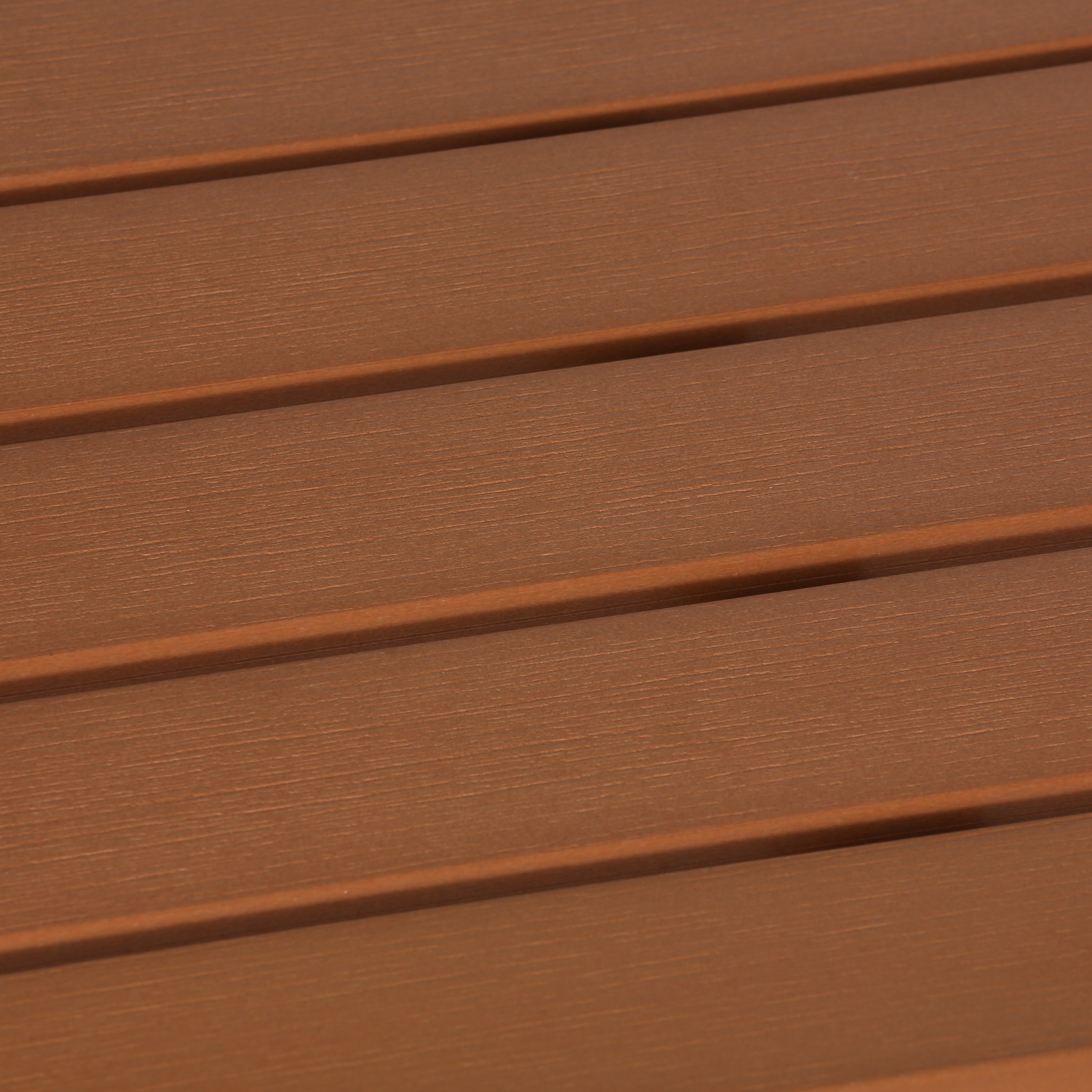 Avery Large Aluminum Outdoor Bench in Poly Resin, Silver/Teak