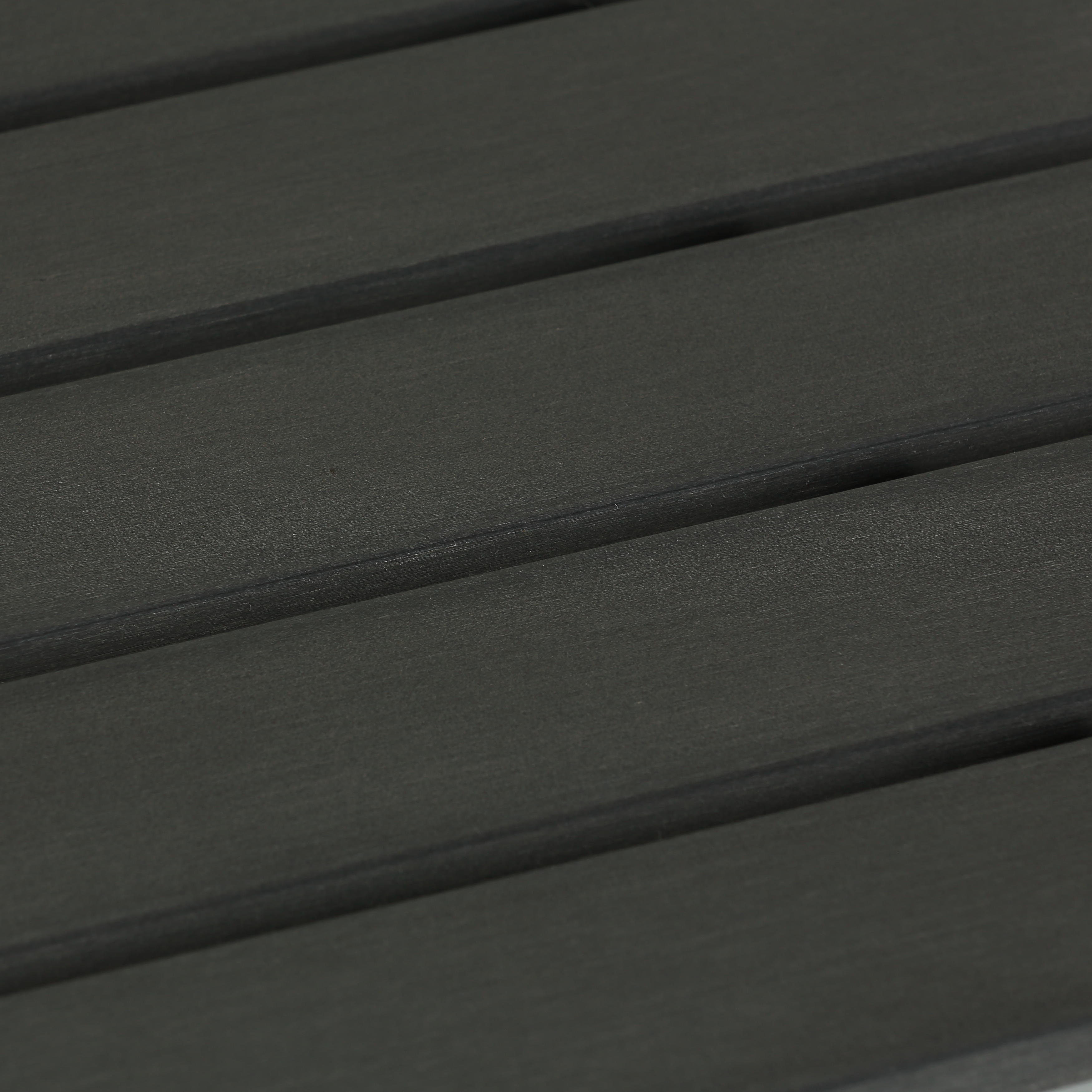 Jaxon Large Aluminum Outdoor Bench in Poly Resin, Silver/Slate Grey