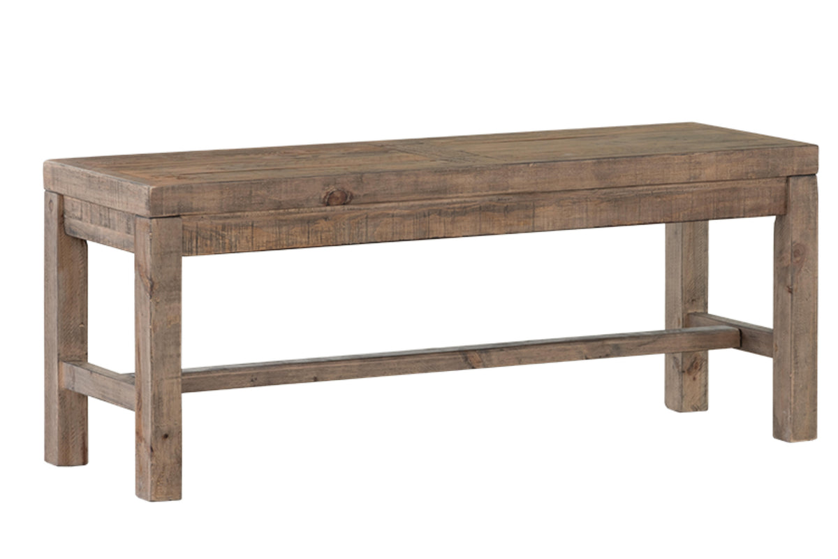 Stonemill Dining Bench in Solid Reclaimed Pine Wood, 44"