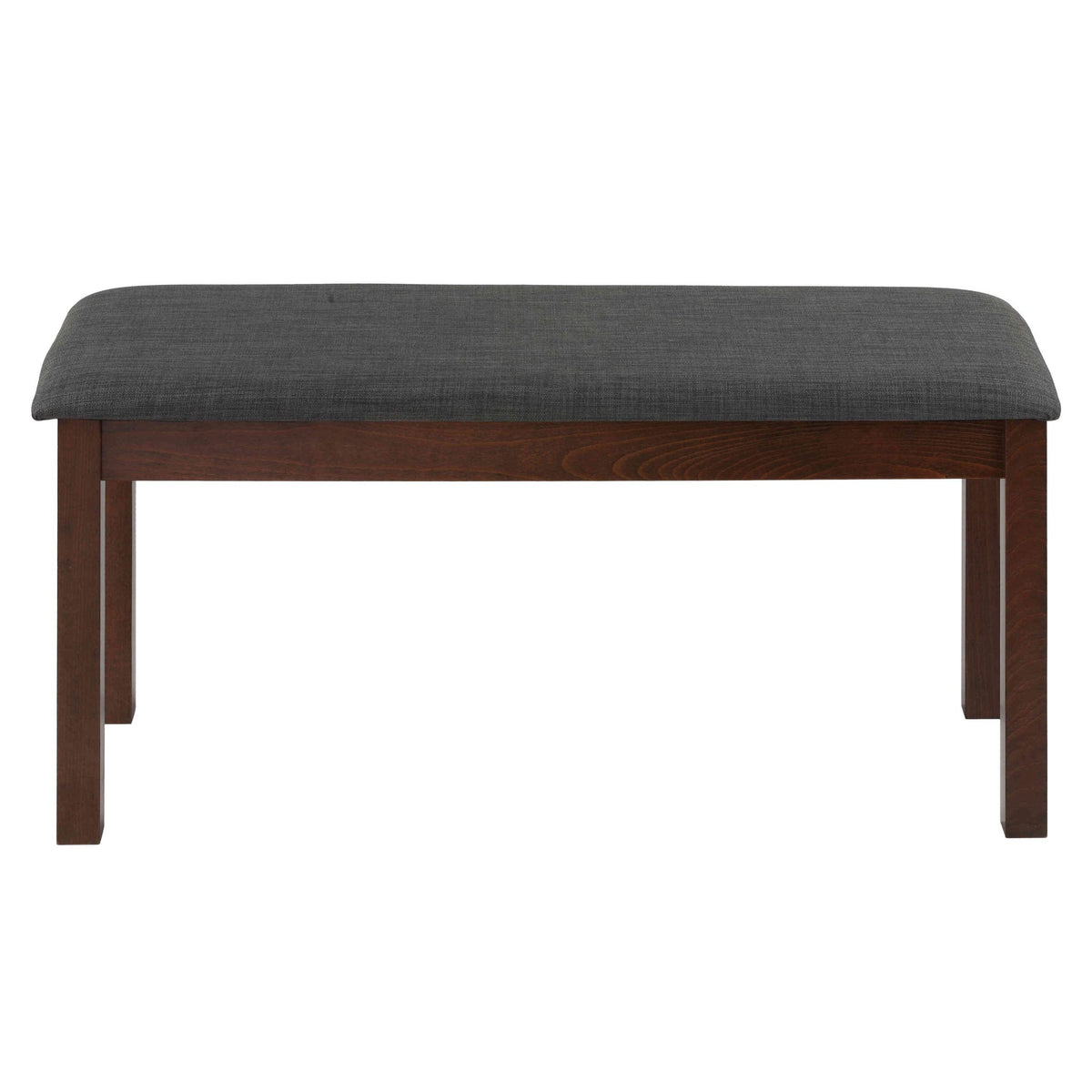 Rosco Dining Bench in Charcoal Fabric, Walnut Finish 40"